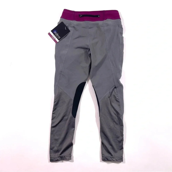 New Irideon Kids Synergy Riding Tight Breeches Dove Grey Raspberry - Picture 3 of 6